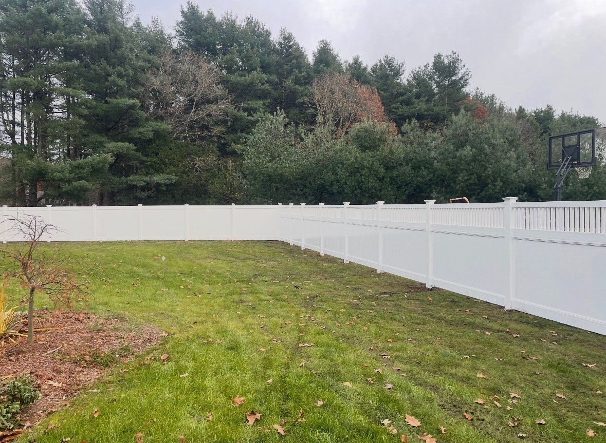 Vinyl Fencing — Low maintenance white vinyl privacy fencing for homes, pools, driveways and commercial lots — built to last for decades with zero painting.